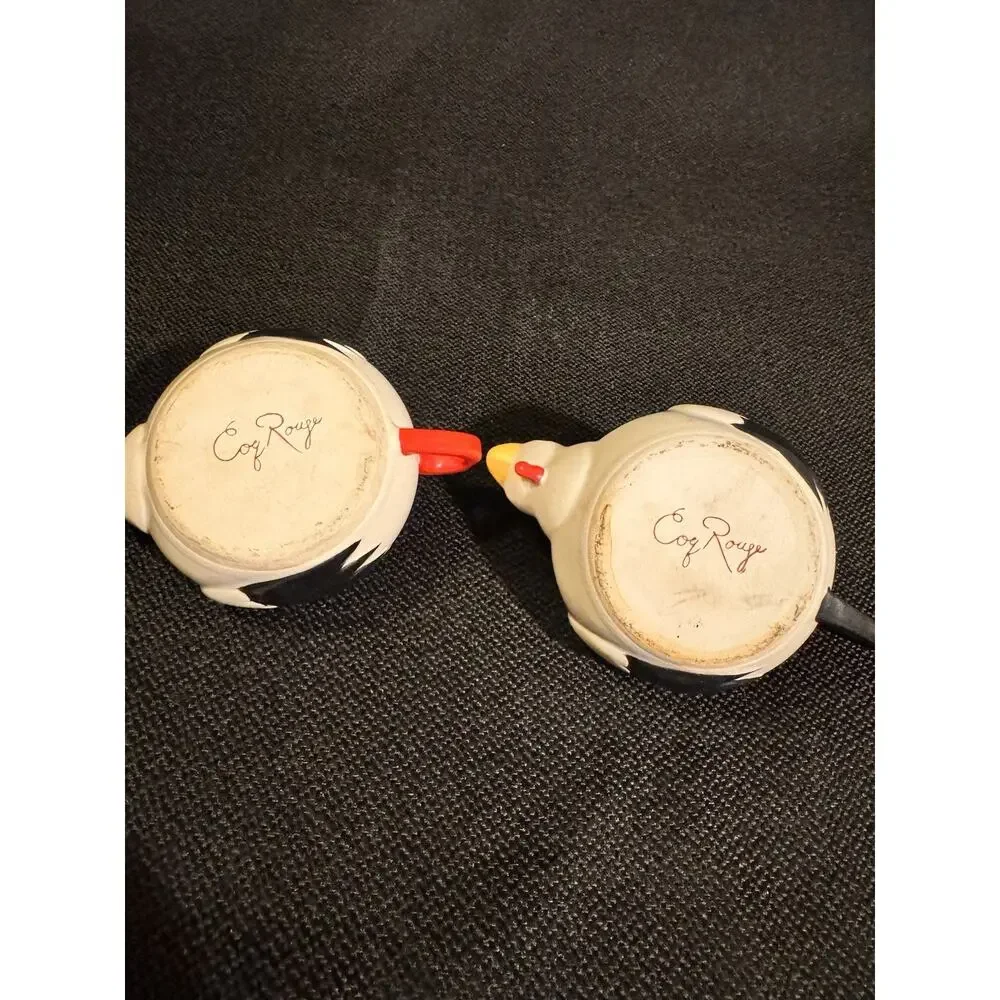 Vintage Coq Rouge Rooster Ceramic Creamer & Sugar Bowl Lidded MCM Kitchen Set